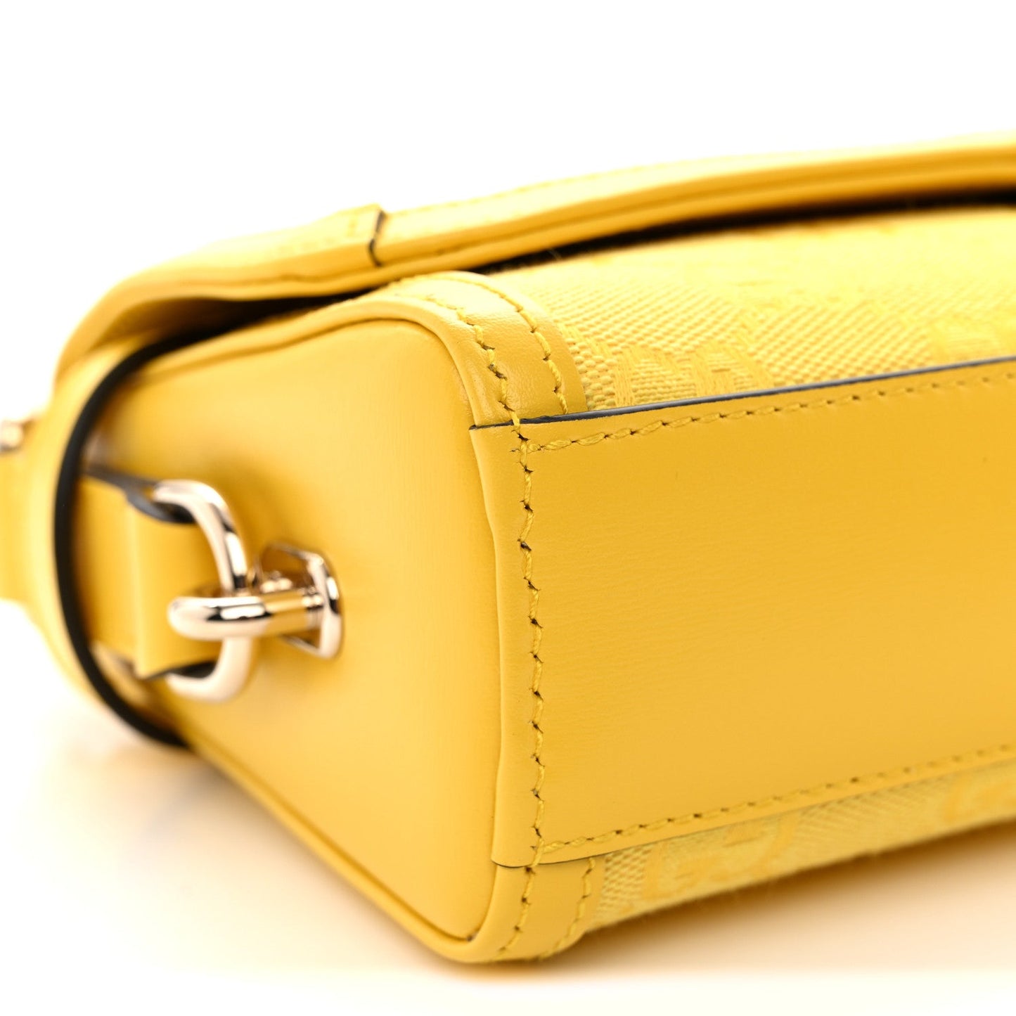 GG Monogram Textured Dollar Calfskin Small Luce Shoulder Bag Yellow