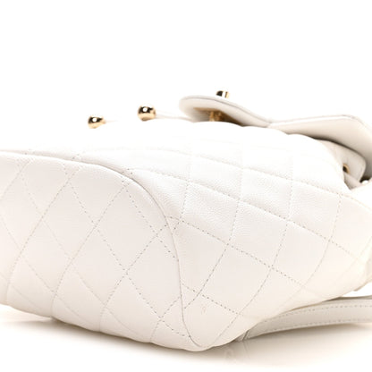 Caviar Quilted Mini Urban Spirit Backpack White