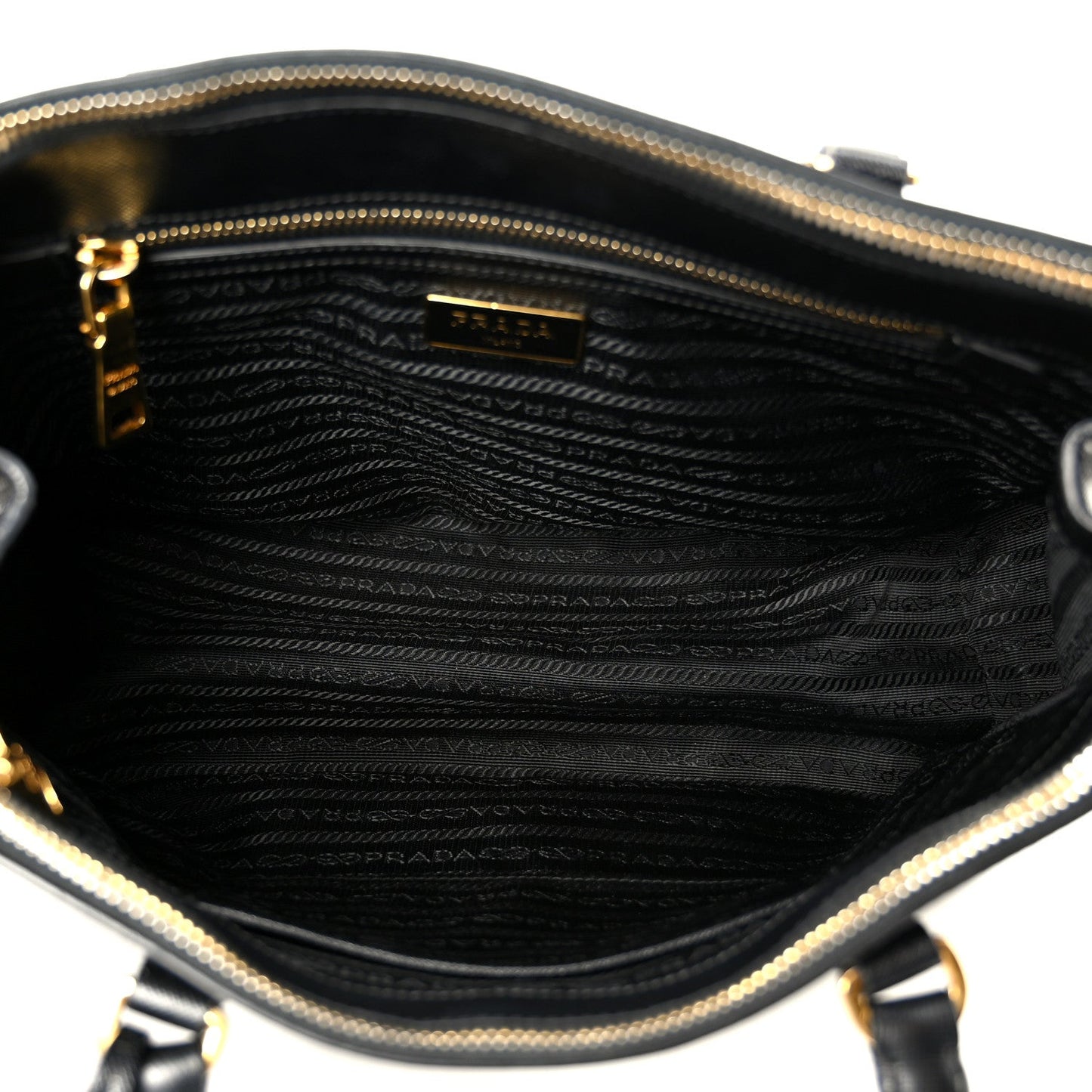 Saffiano Small Galleria Double Zip Tote Black