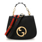 Roxy Calfskin Web Medium Studded Blondie Shoulder Flap Bag Black