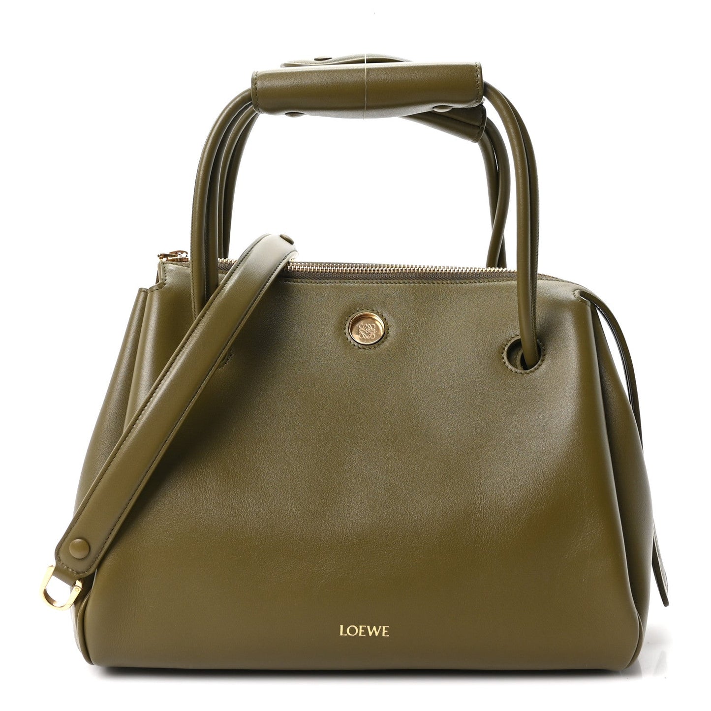 Supple Calfskin Medium Madrid Bag Olive