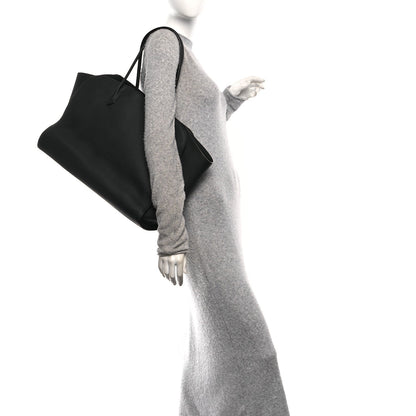 Matte Grained Calfskin Marlo Tote Black