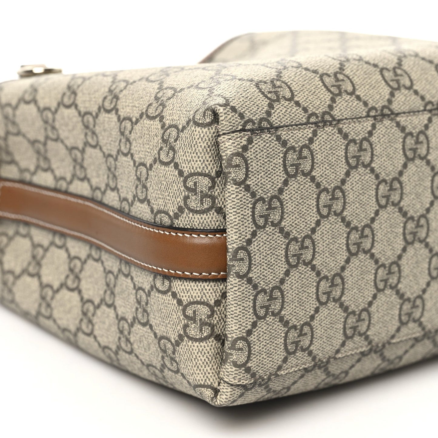 GG Supreme Monogram Emblem Small Shoulder Bag Beige Ebony Sundial