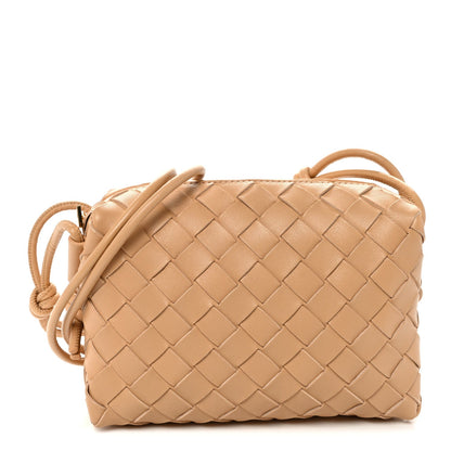Nappa Intrecciato Mini Loop Camera Bag Almond