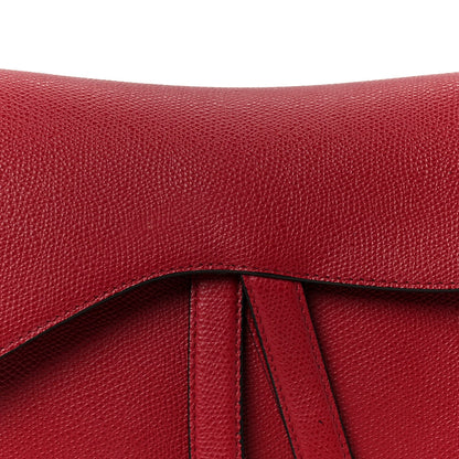 Grained Calfskin Saddle Bag Red