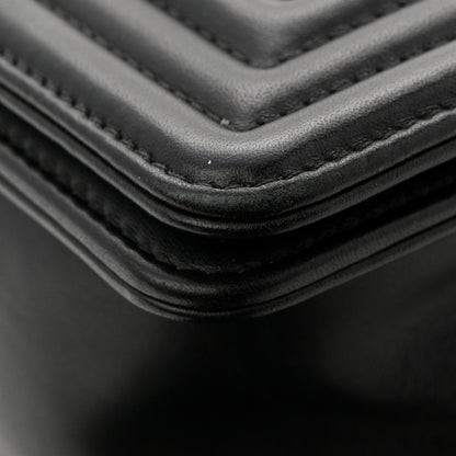 Calfskin Quilted New Medium Boy Flap Black