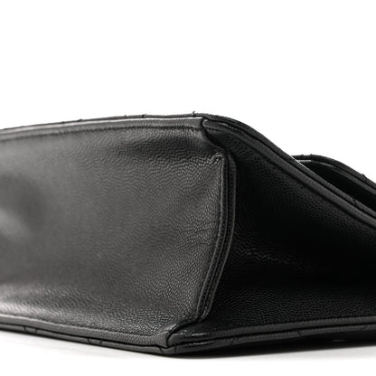 Caviar Quilted Small Chain Frame Flap Black