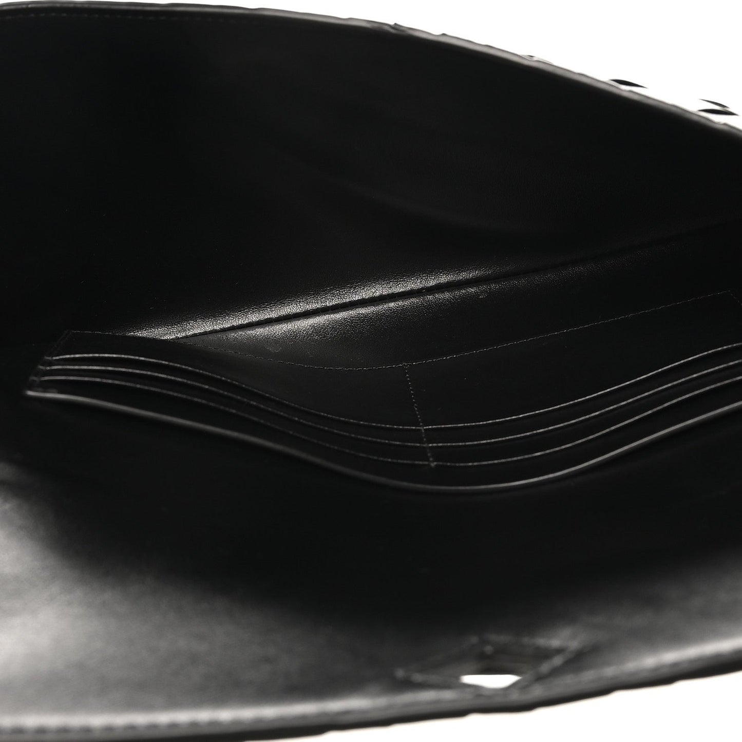 Nappa Intrecciato Long Andiamo Top Handle Clutch Black