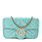 Canvas Lame GG Monogram Super Mini GG Marmont Shoulder Bag Turquoise Multicolor