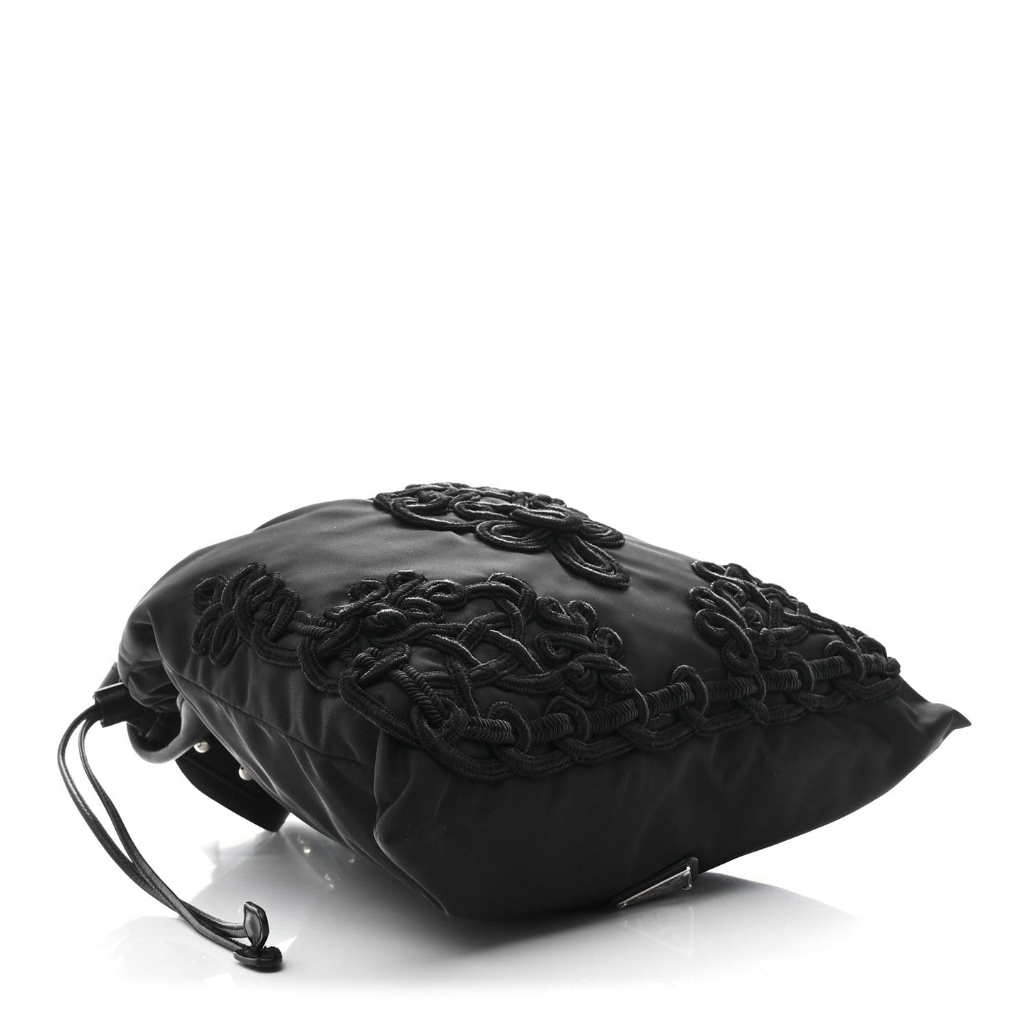 Tessuto Nylon Passama Embroidered Bag Black