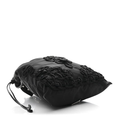 Tessuto Nylon Passama Embroidered Bag Black