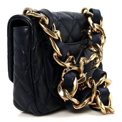 Lambskin Quilted Small Funky Town Flap Blue