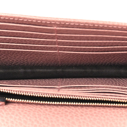 Dollar Calfskin Interlocking G Chain Wallet Soft Pink