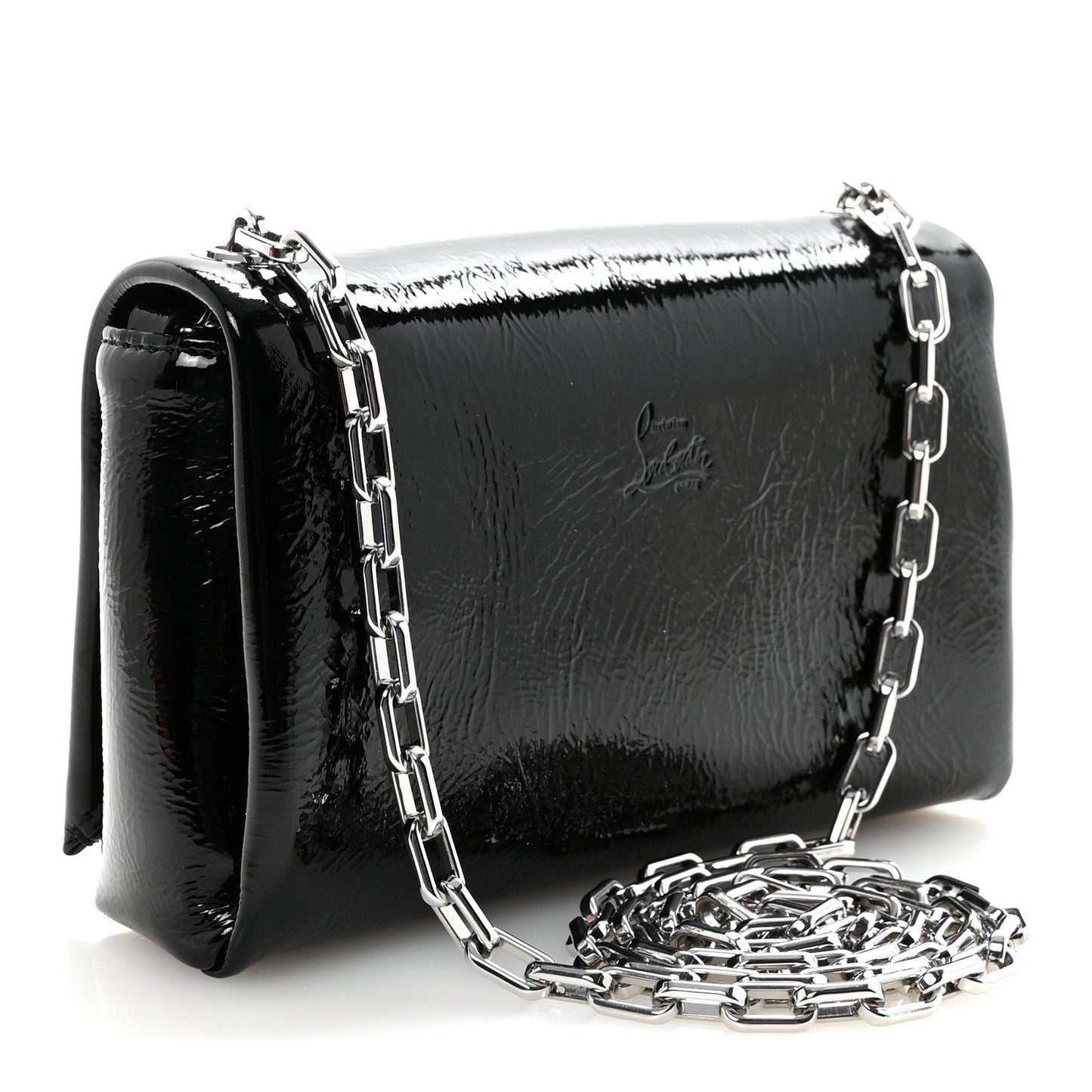 Naplak Patent Calfskin Monochrome Loubi54 Shoulder Bag Zaffiro