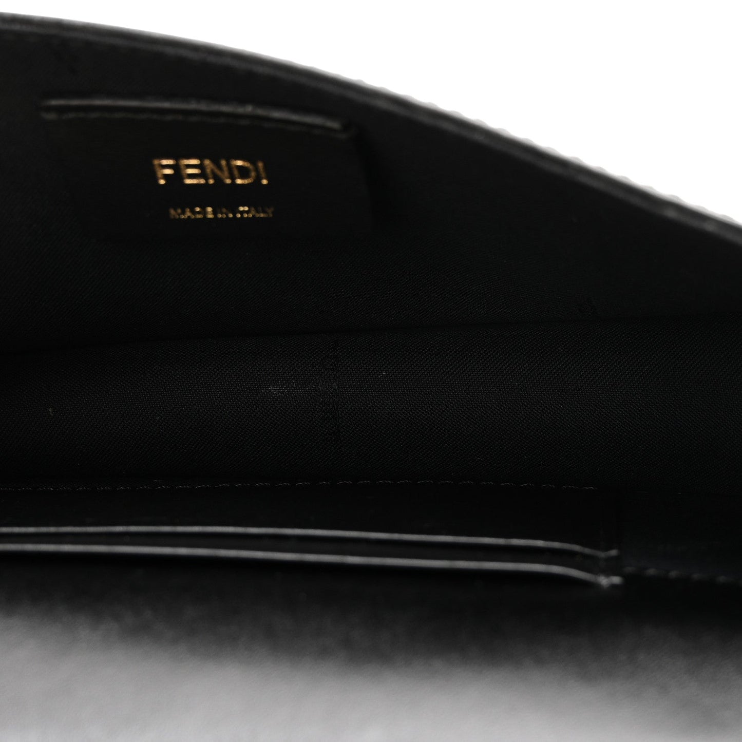 Vitello Liberty F is Fendi Bi-Color FF 1974 Embossed Envelope Belt Bag Maya Black