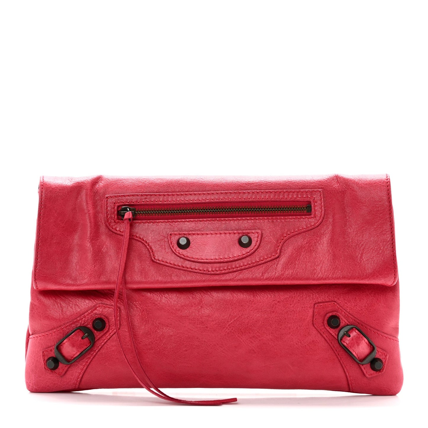 Agneau Classic Hardware Envelope Clutch Rose Thulian
