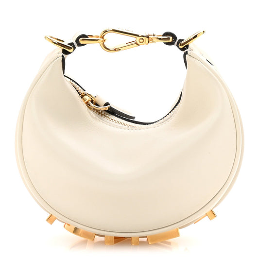 Vitello Grace Matte Nano Fendigraphy Hobo Charm White Ice
