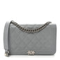 Caviar Quilted Boy Wallet On Chain WOC Grey