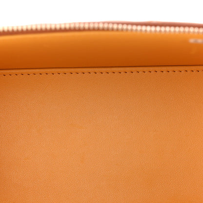 Lambskin Quilted Small Top Handle Vanity Case With Chain Light Brown Yellow