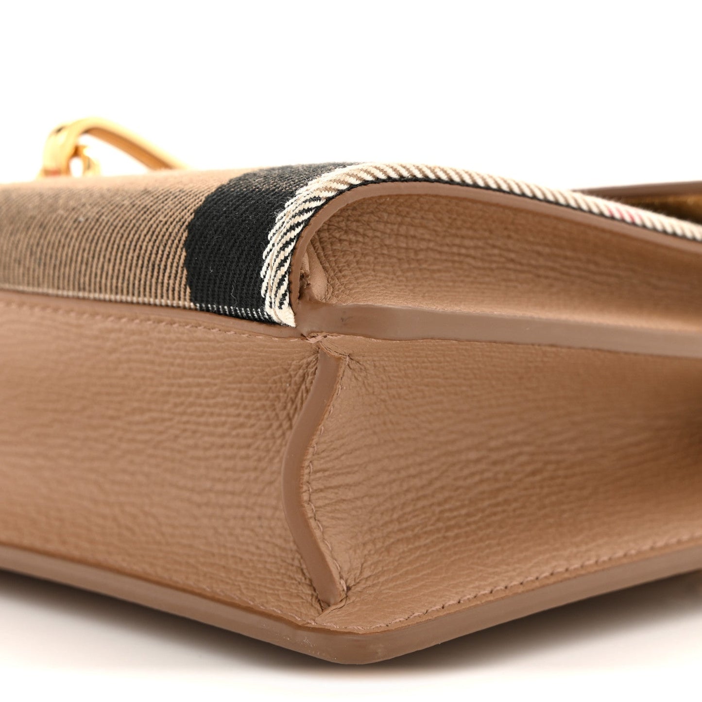 Derby Calfskin House Check Baby Macken Crossbody Bag Camel