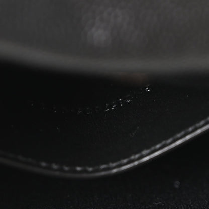 Grain De Poudre Matelasse Chevron Monogram Envelope Chain Wallet Black