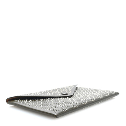 Calfskin Arabesque Studded Small Louise Envelope Clutch Olive