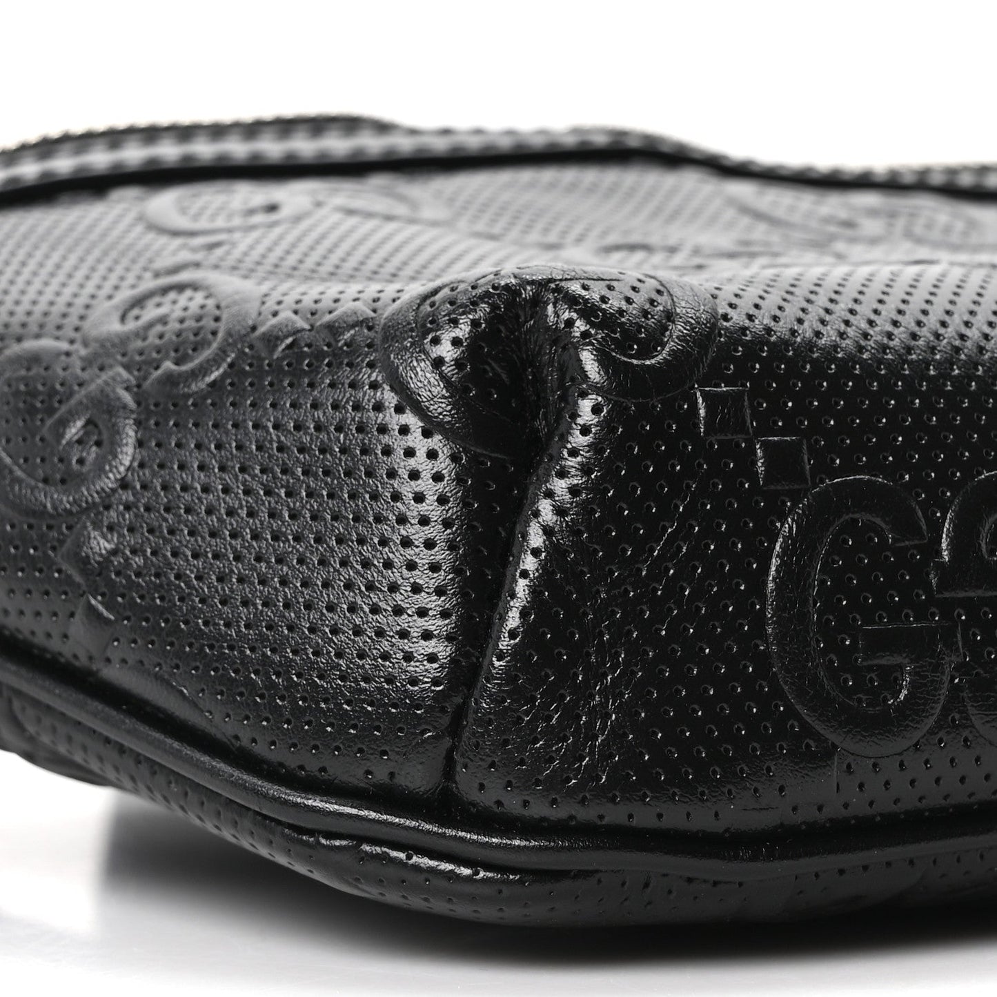 Calfskin GG Tennis Embossed Belt Bag Black