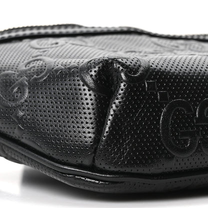 Calfskin GG Tennis Embossed Belt Bag Black