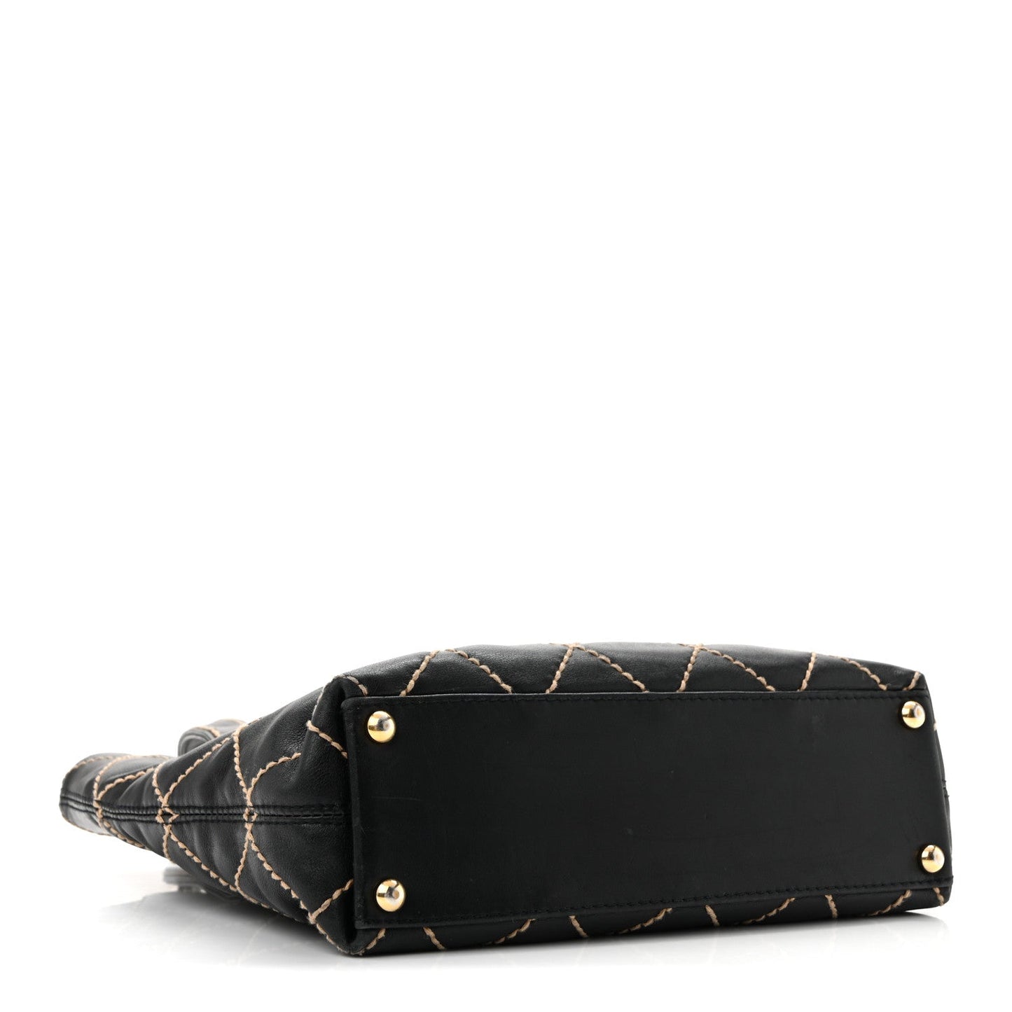 Calfskin Stitch Small Surpique Tote Black