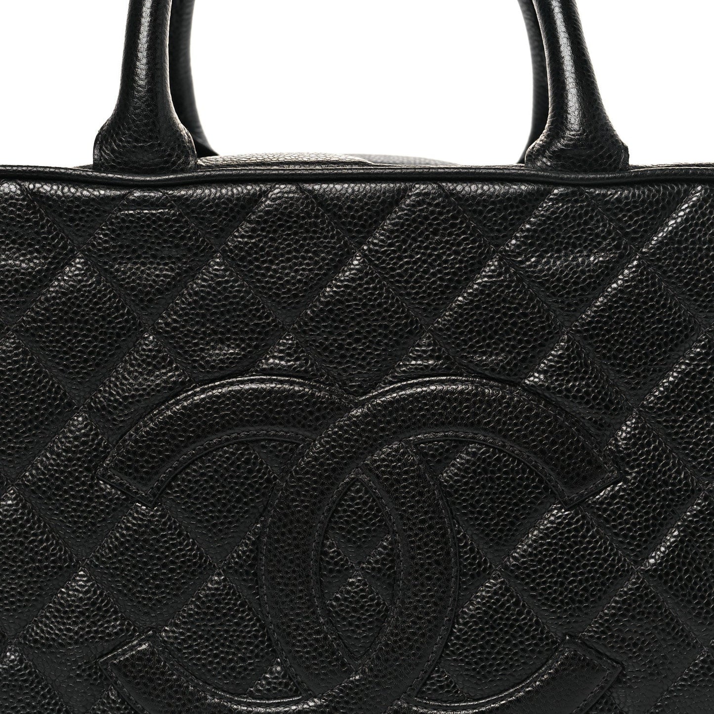 Caviar Quilted Large Bowler Black