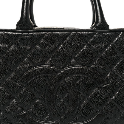 Caviar Quilted Large Bowler Black