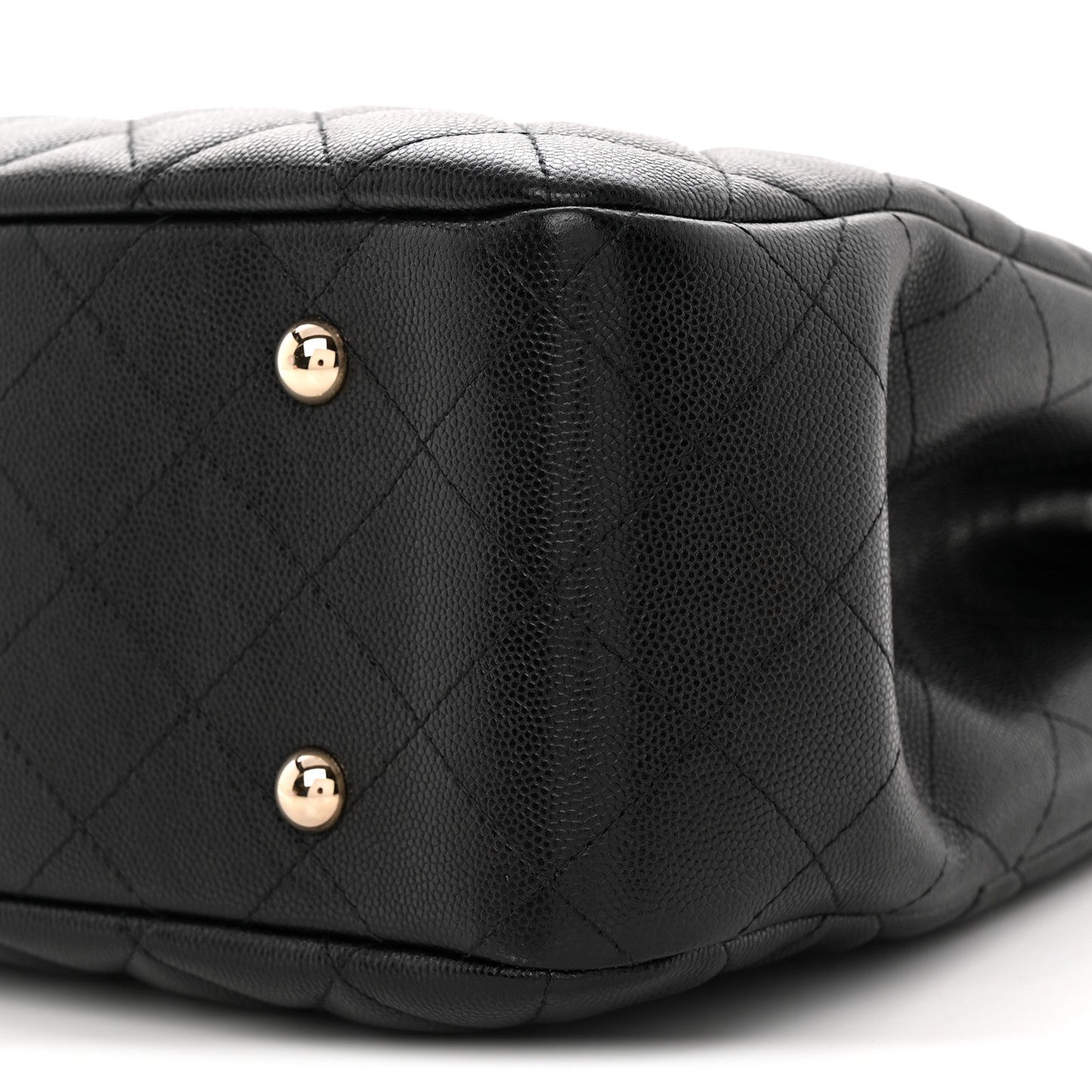Caviar Quilted Large Shopping Tote Black