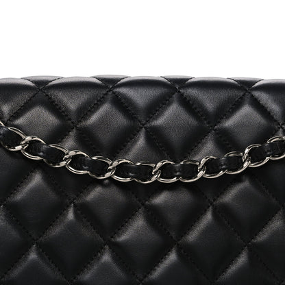 Lambskin Quilted Maxi Single Flap Black