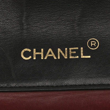 Lambskin Quilted Half Moon Flap Black