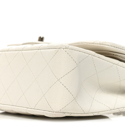 Caviar Quilted Small Double Flap White