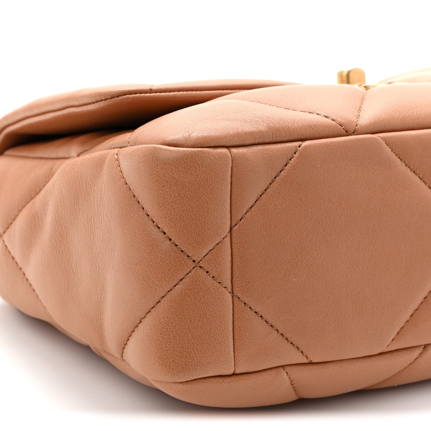 Lambskin Quilted Medium Chanel 19 Flap Brown