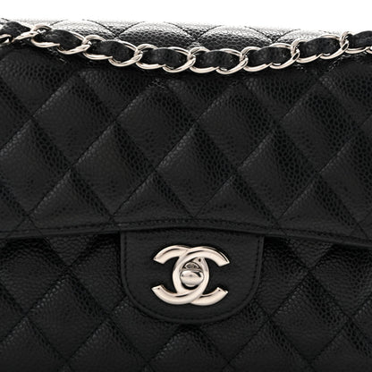 Caviar Quilted Small Double Flap Black
