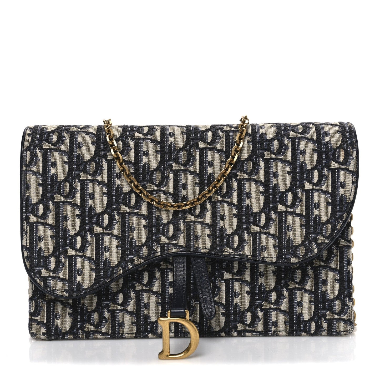 Oblique Saddle Chain Pouch Blue