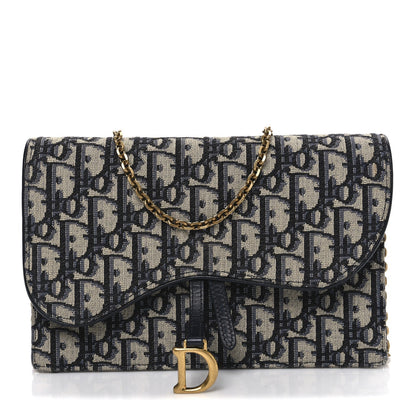 Oblique Saddle Chain Pouch Blue
