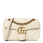 Calfskin Matelasse Small GG Marmont Shoulder Bag White