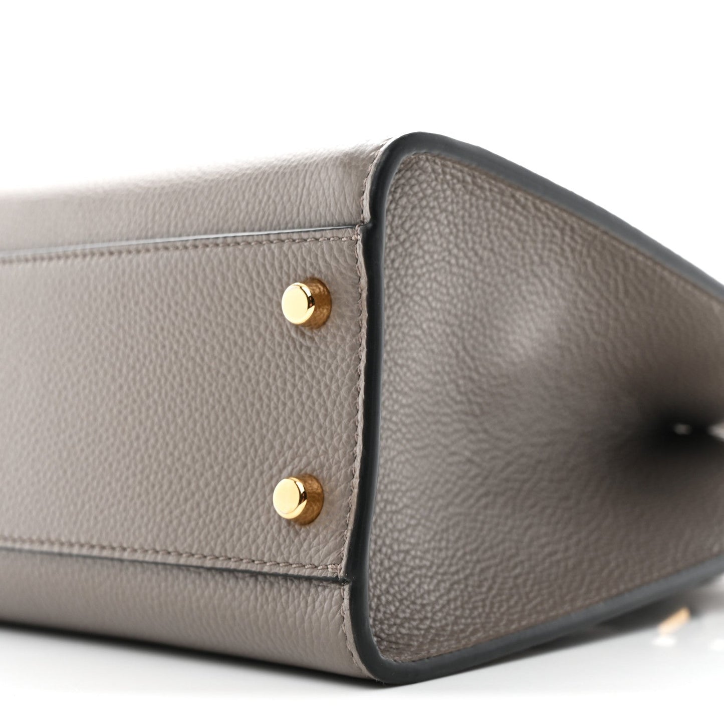 Grainy Calfskin Virtus Top Handle Tote Grey