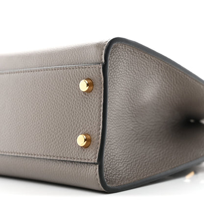 Grainy Calfskin Virtus Top Handle Tote Grey