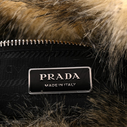Aspen Vitello Faux Fur Tote Crema Black