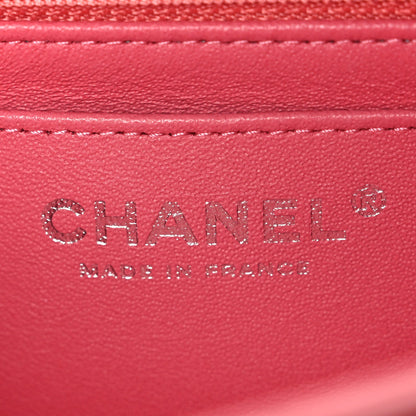 Lambskin Quilted Mini Rectangular Flap Pink