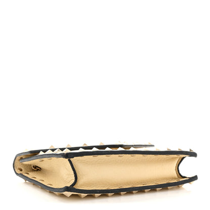 Vitello Rockstud Envelope Wallet on Chain Ivory