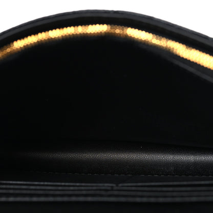 Supple Calfskin Cannage Caro Belt Pouch with Chain  Black