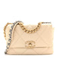 Lambskin Quilted Medium Chanel 19 Flap Light Beige