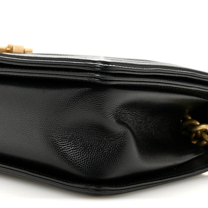 Caviar Quilted Medium Boy Flap Black