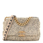Tweed Quilted Medium Chanel 19 Flap Ecru Black