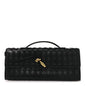 Nappa Intrecciato Long Andiamo Top Handle Clutch Black